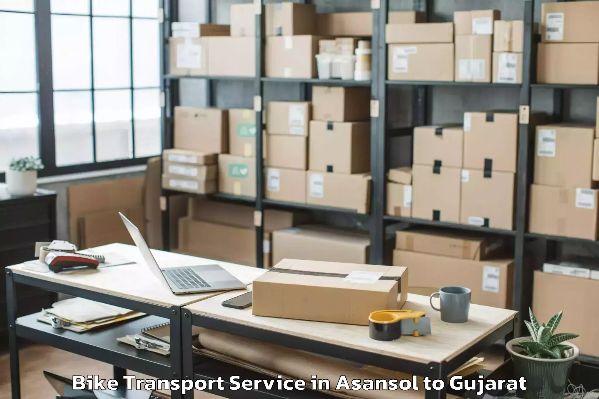 Book Asansol to Halvad Bike Transport Online